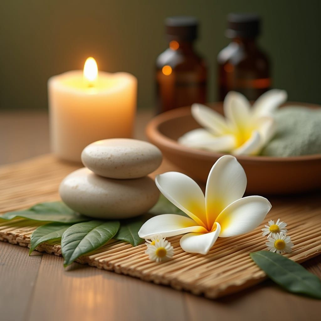 Ethereal Candlelit Oasis with Serene Floral Arrangement