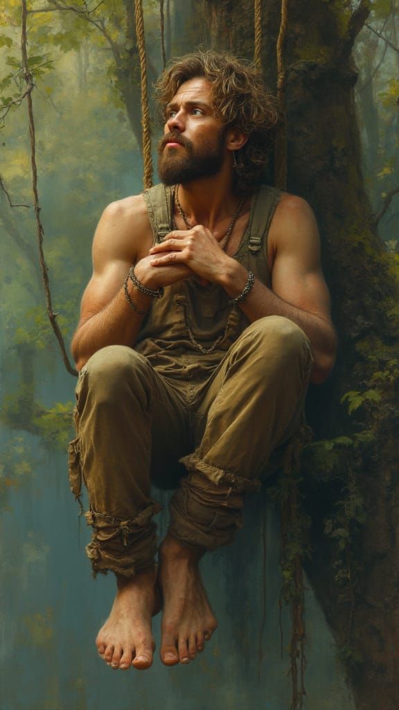 Man in Contemplation, Surrealist Style