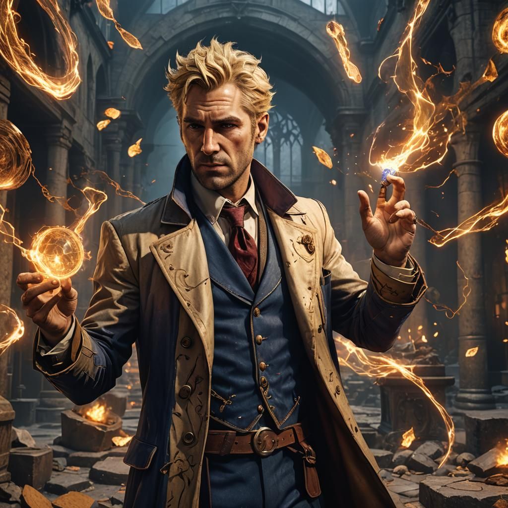 John Constantine as D&D Sorcerer: Detailed Matte Painting