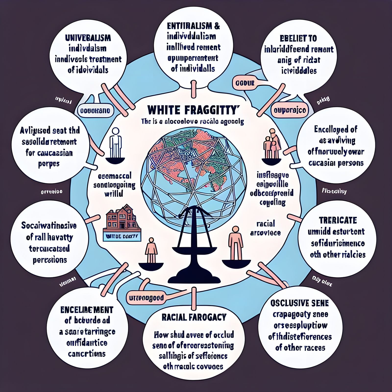 White Fragility Concept Map with Icons