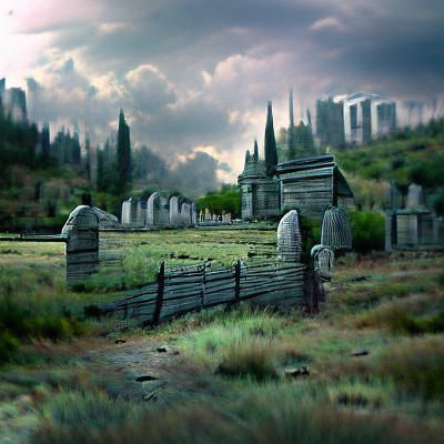 Gloomy Old Cemetery Matte Painting