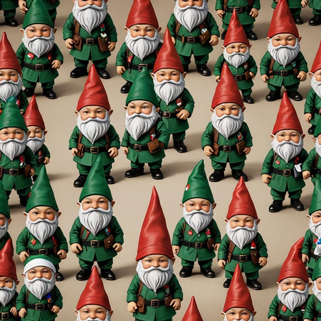 Palestine Liberation Organization Gnomes with Uniforms and H...