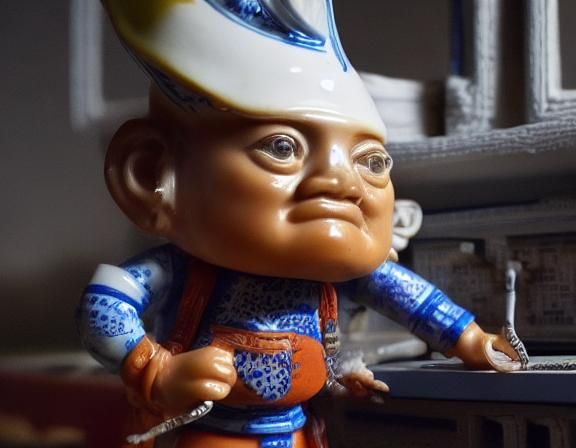 Porcelain Computer Scientist in Dutch Style