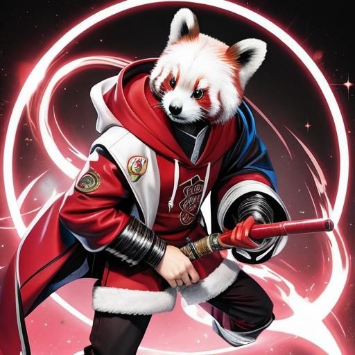 Crimson Masked Trickster with Red Panda Inspiration