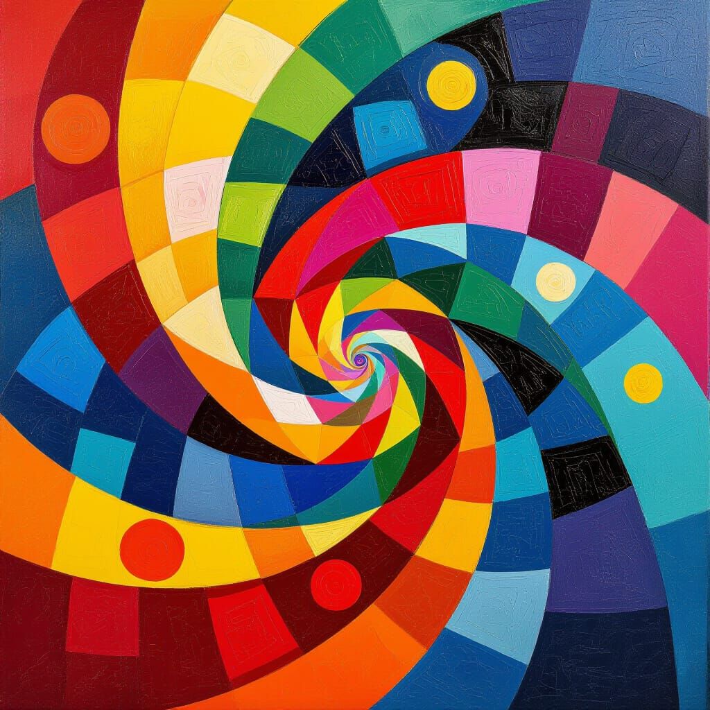 Vibrant Kaleidoscope in Neo-Impressionist Style