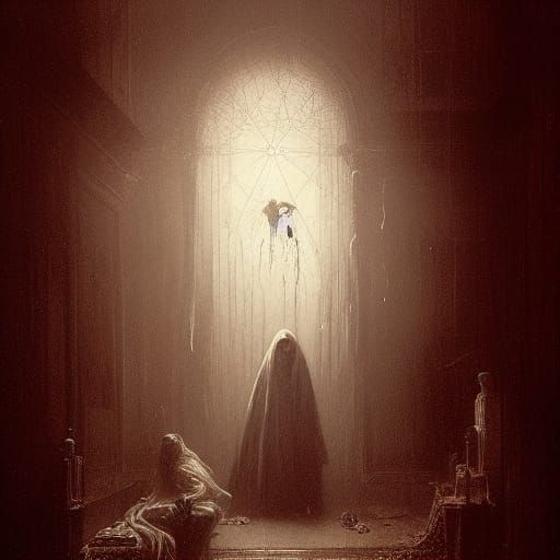 Victorian Ghost in Dark Fantasy Style
