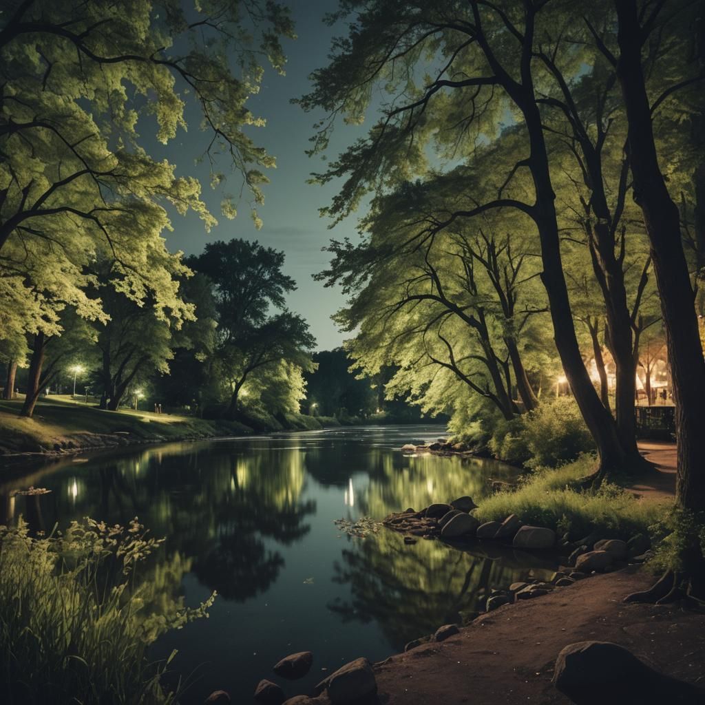 Enchanted Summer Night by the River