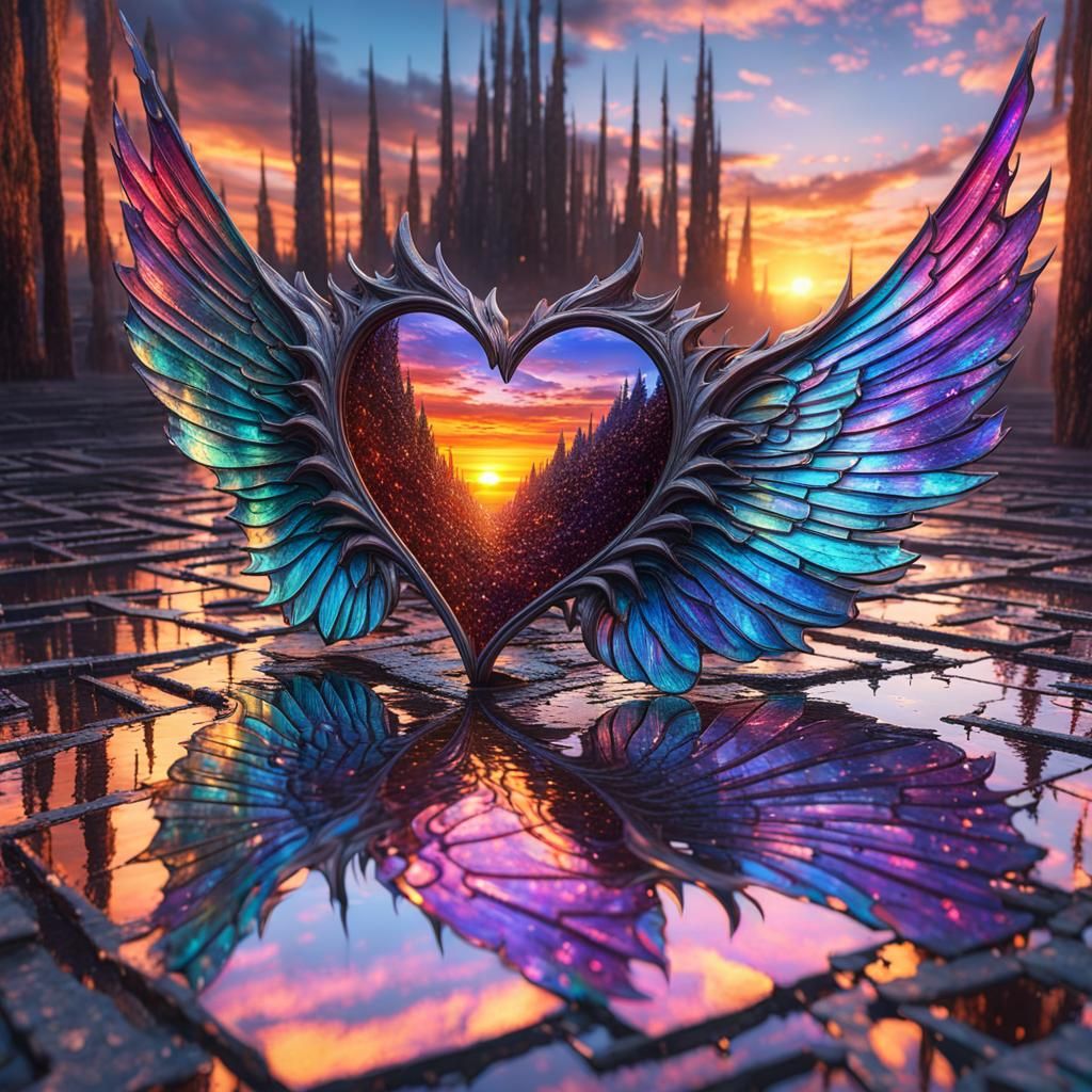 Shattered Heart with Angel and Demon Essences