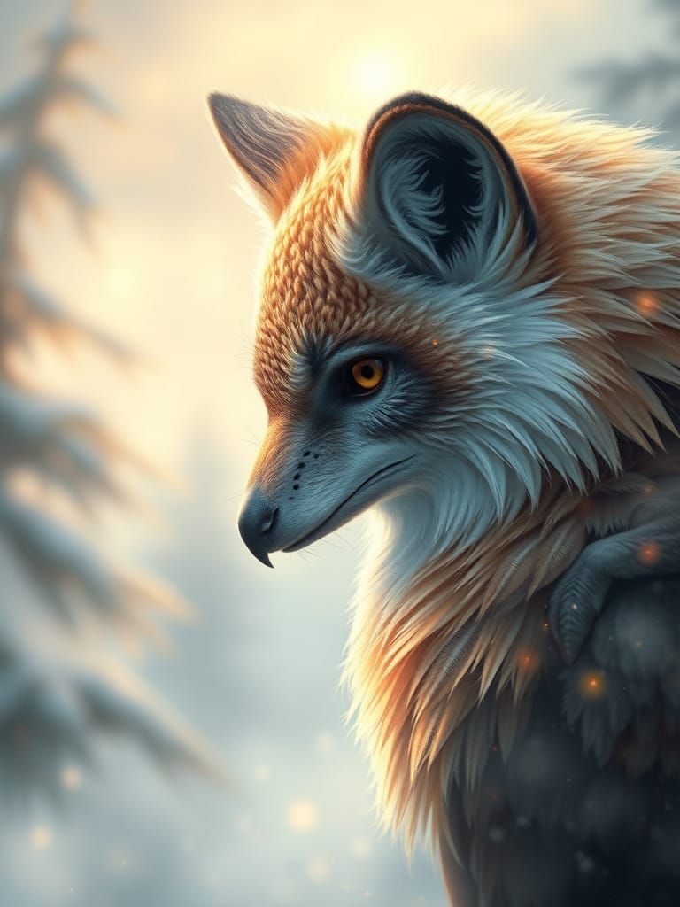 Ethereal Falco Alopex in Mystical Mist