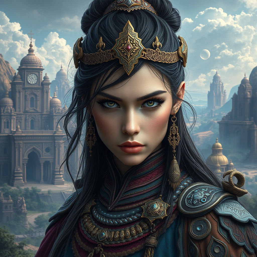 Fantasy Woman in Mystical Landscape