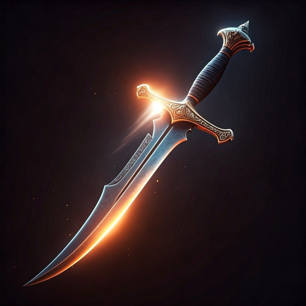Majestic Dagger with Ornate Hilt in High-Fantasy Style