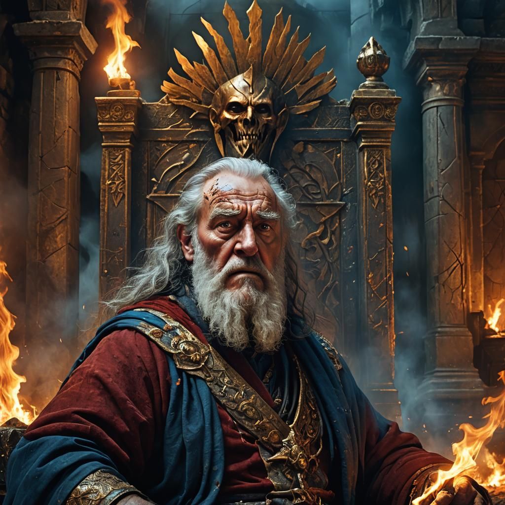 King Lear's Anguish: Matte Painting in a Ruined Throne