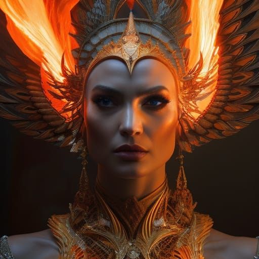 Fire Goddess Emerges: Hyperdetailed Fantasy Concept Art