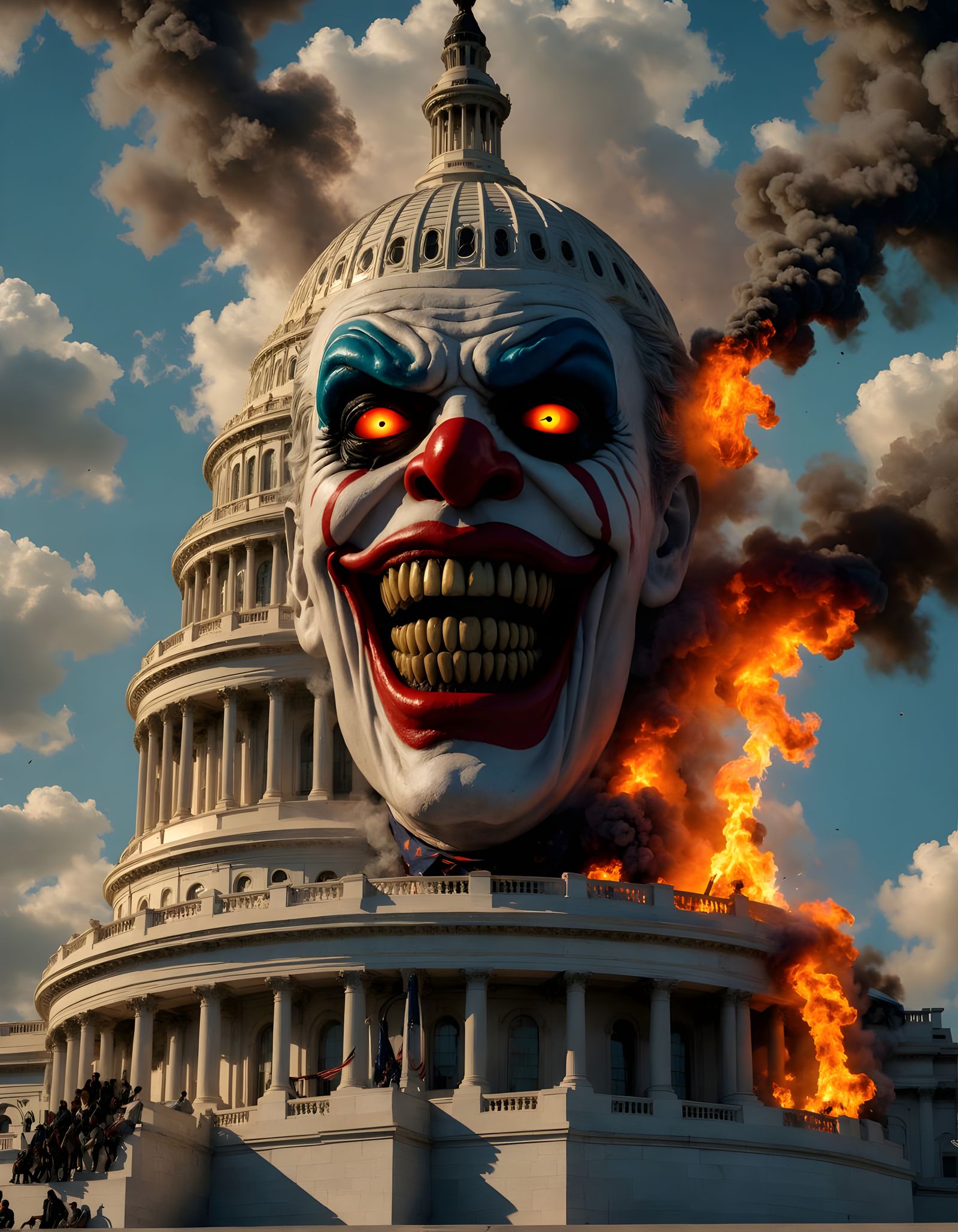 Capitol Building Vandalized with Evil Clown Graffiti