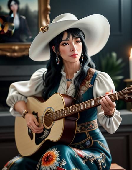 Detailed Porcelain Cowgirl Figurine, Professional Photograph...