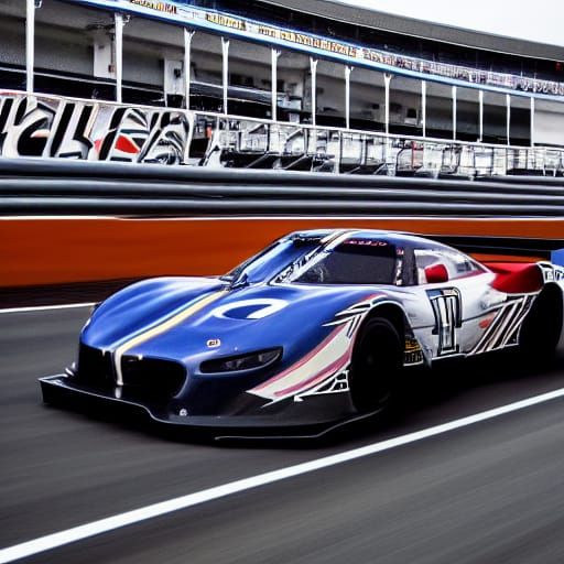 Cars Racing Under Dark Lights on Racetrack