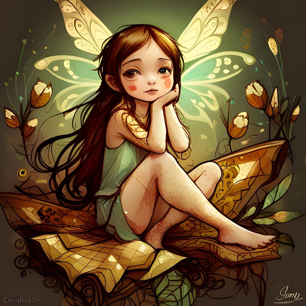 Cute Fairy Girl Digital Painting with Intricate Details