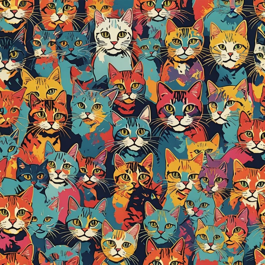 Pop Art Cats in Vibrant Colors