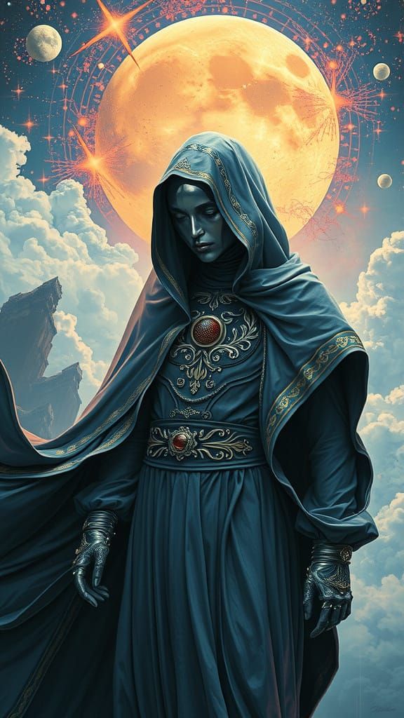 Ethereal Dreamscapes: Mysterious Figure in Vibrant, Surreal ...