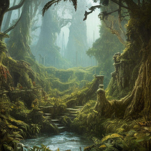 Dystopian Fantasy Castle Consumed by Nature