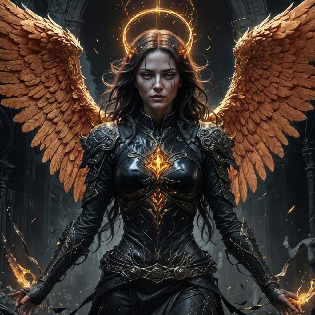 Angelic Demon in the Void: Dark Fantasy Art