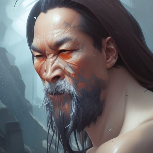 Demonic Ikiryō Portrait in Hyperdetailed Style