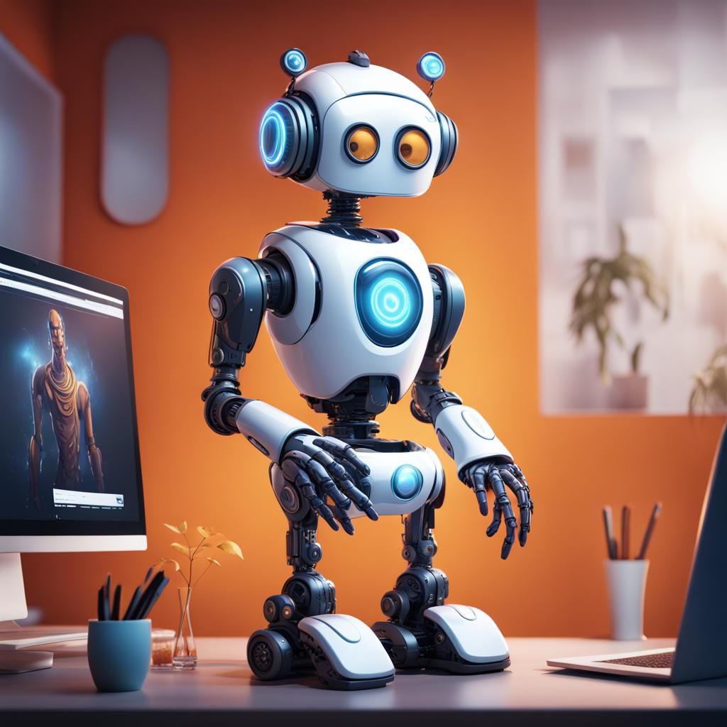 Friendly Robot Chatbot Avatar for Customer Support