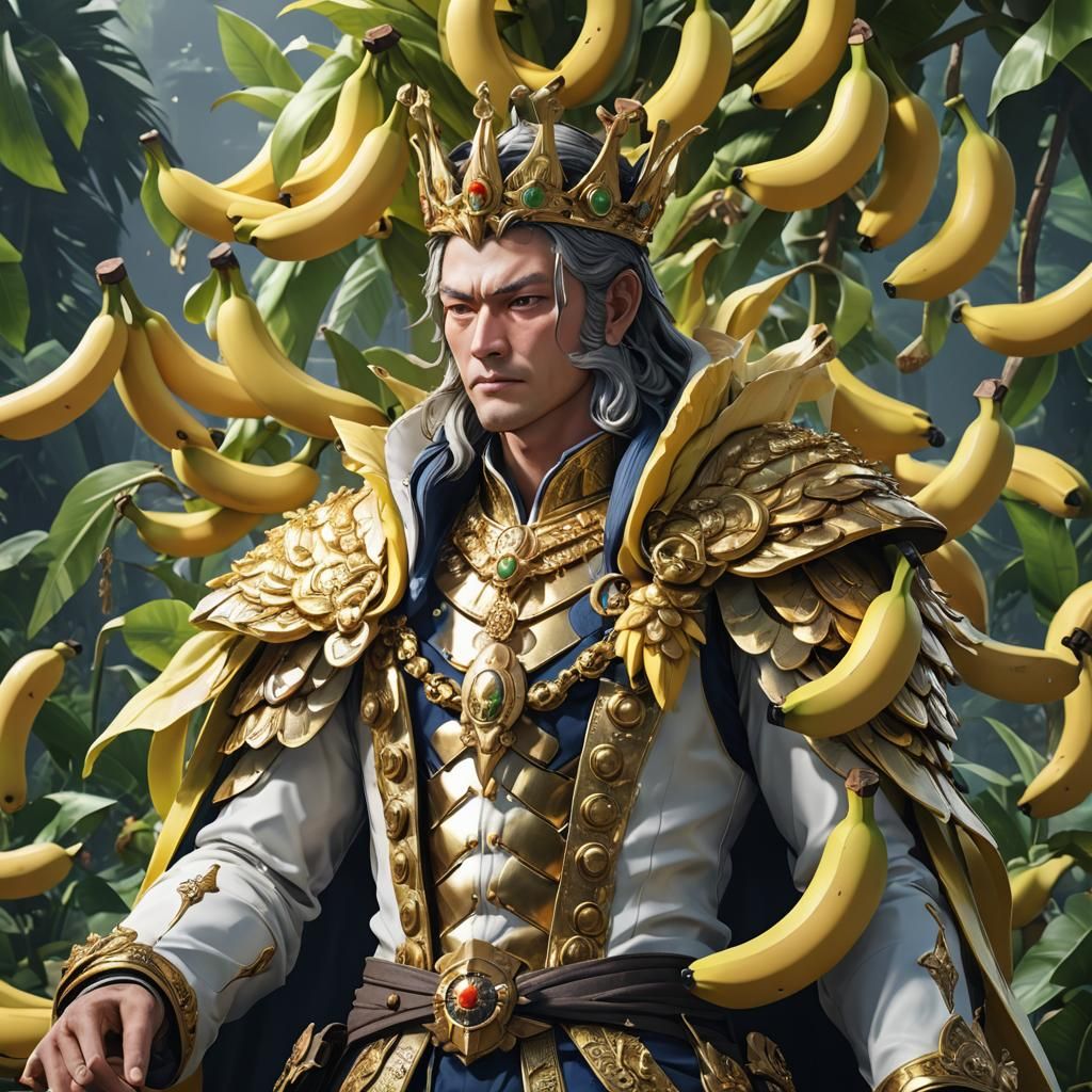 Detailed 3D Anime Art of a Banana King