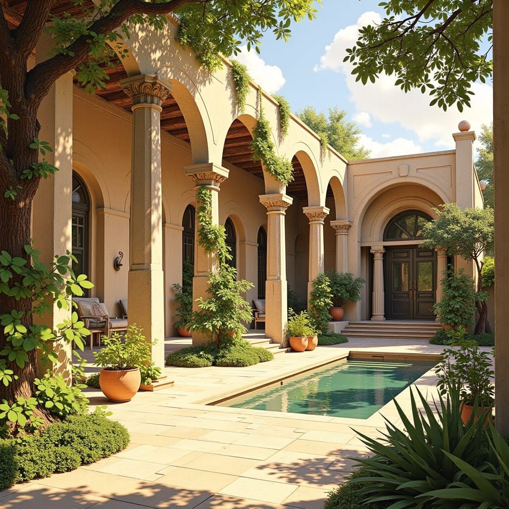 Ancient Roman Garden in Timeless Elegance