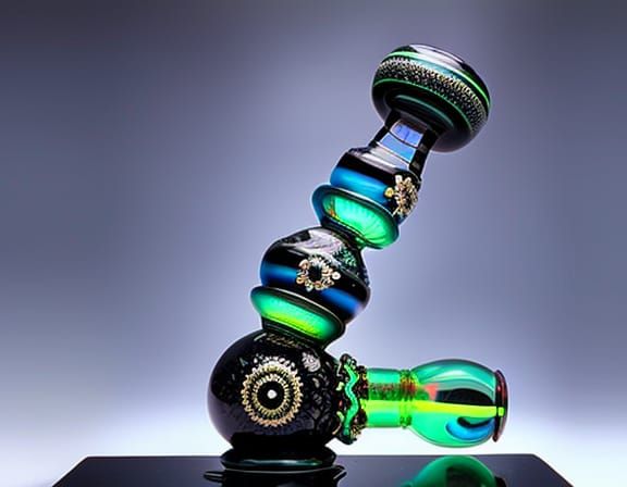 Intricate Glass Submarine Pipe: Sinister Art