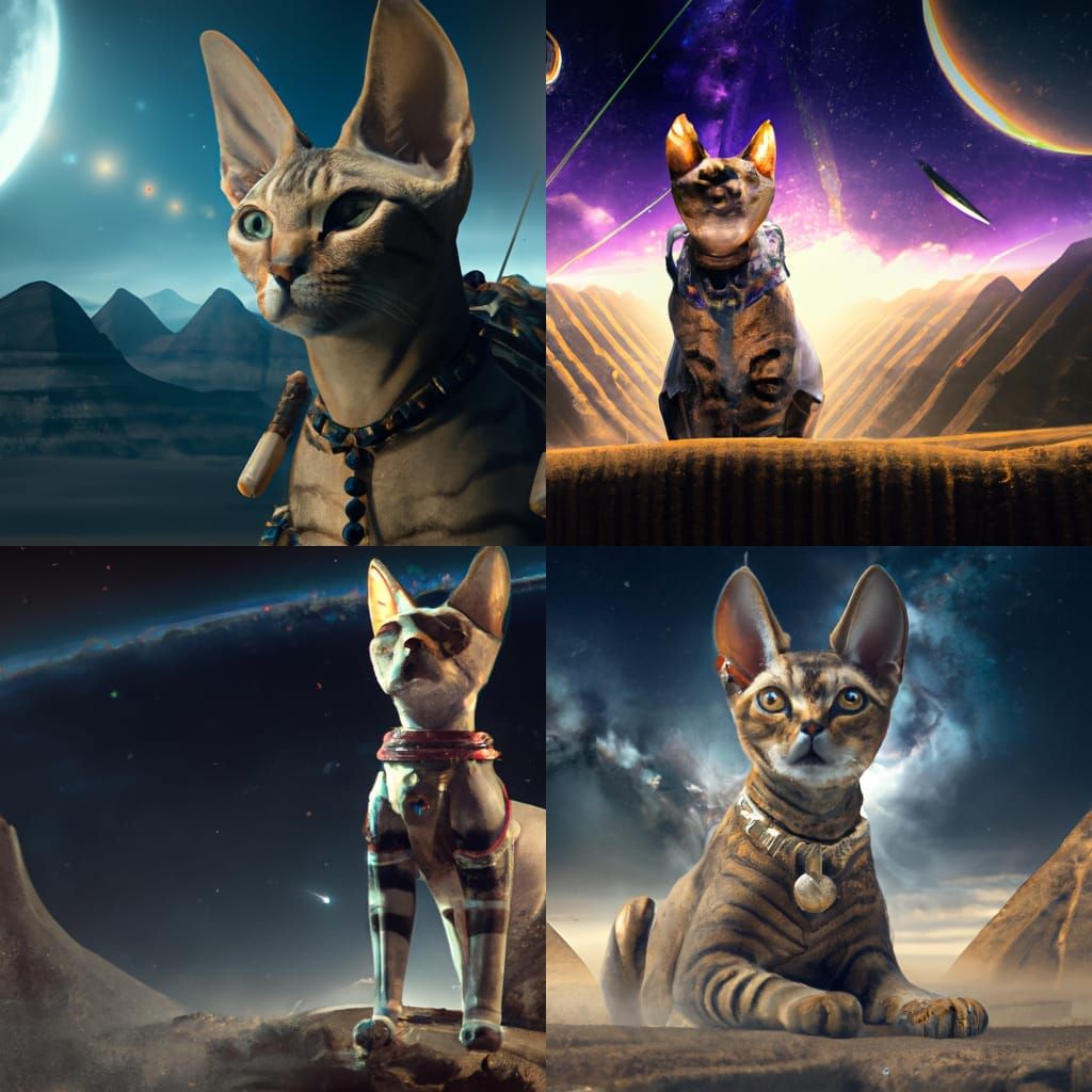 Egyptian Cat in Space: Epic Cinematic Scene