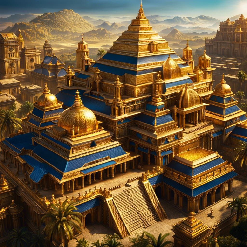 Golden City of El Dorado: Hyperdetailed Digital Art