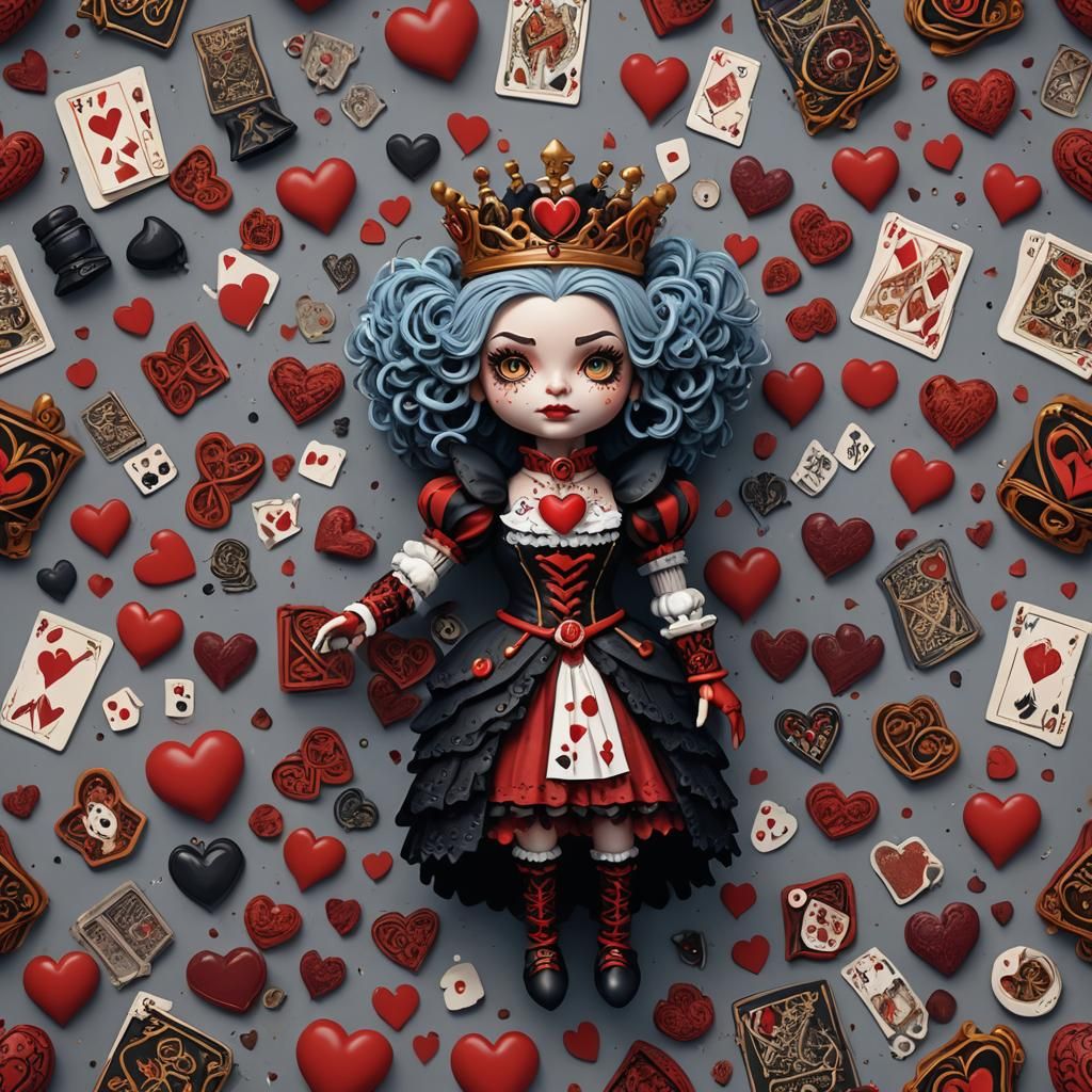Mad Queen of Hearts in Amigurumi Style