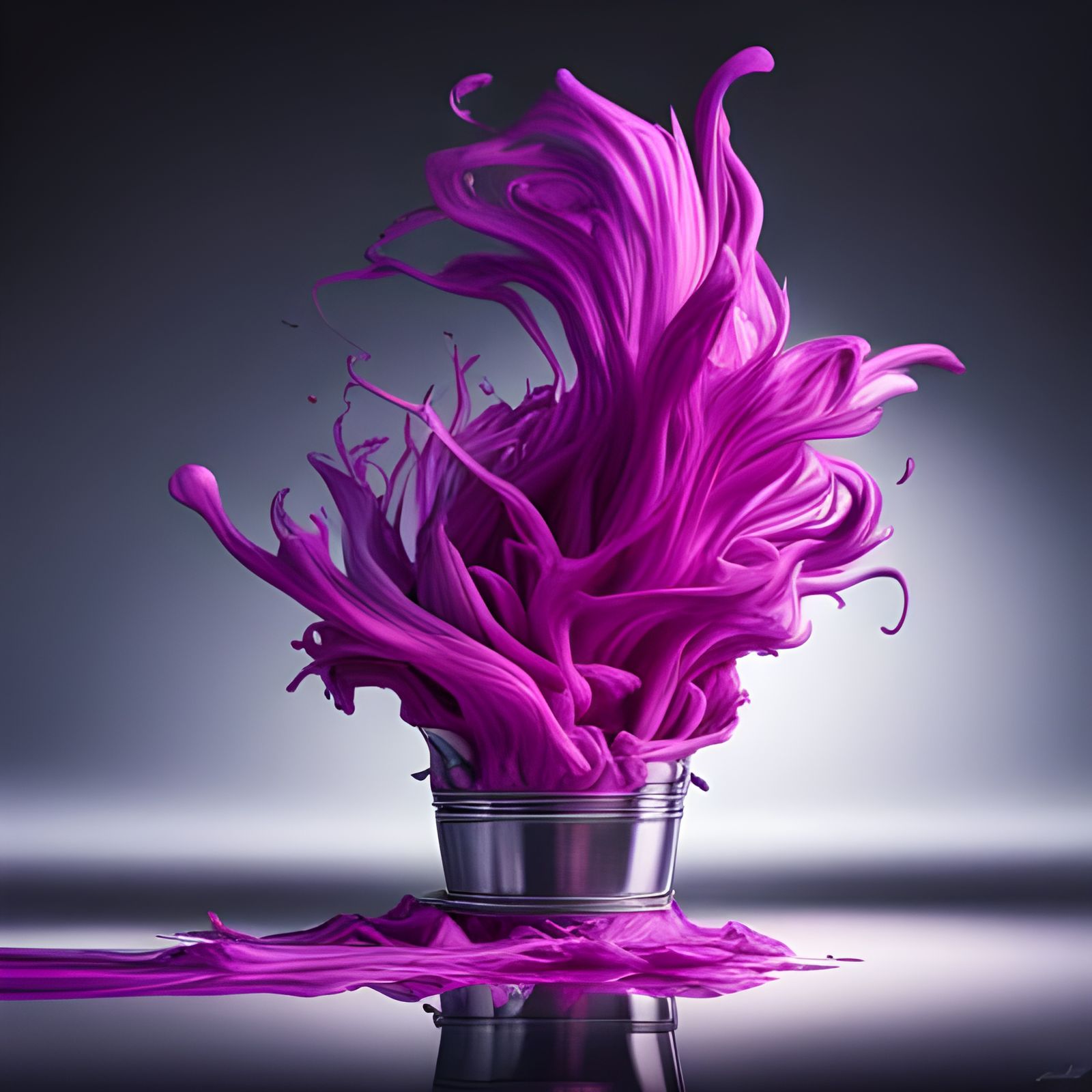 Purple Paint Bucket Explosion in HDR