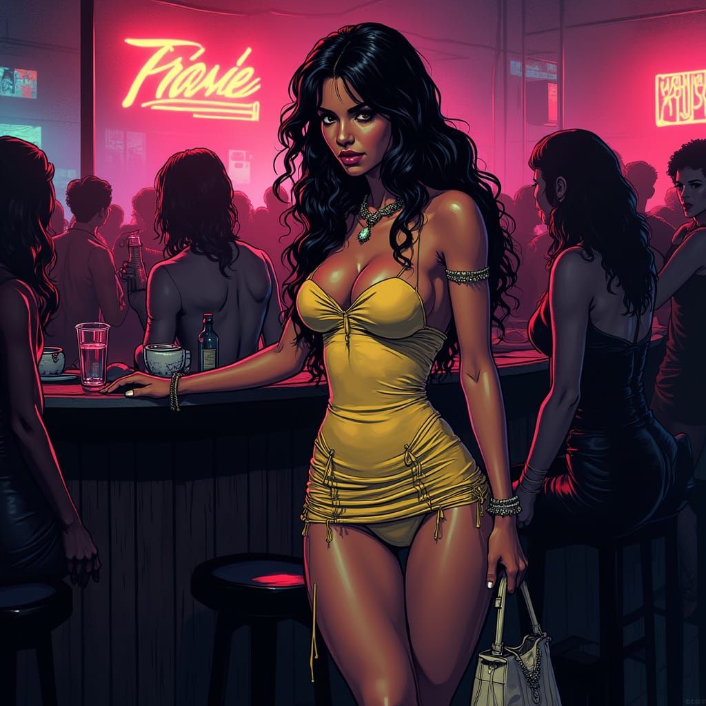 Vanessa Williams in Neon Nightclub, Comic Art