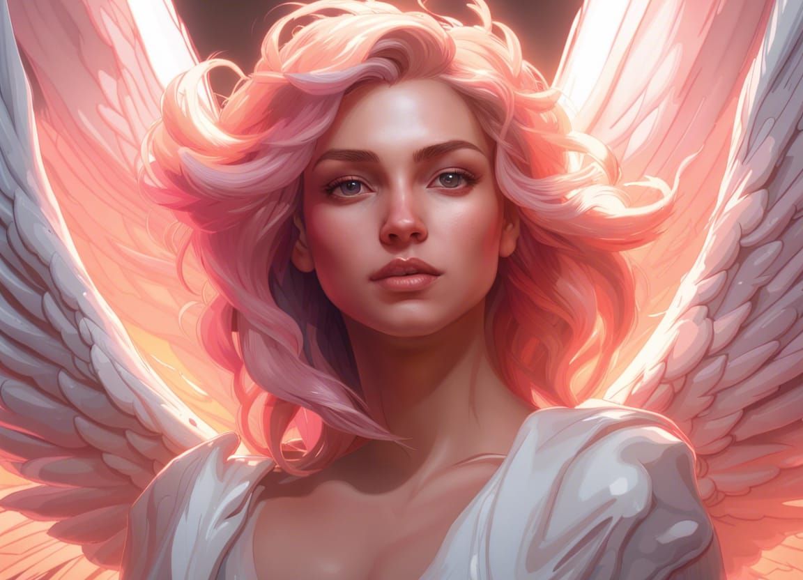 Angelic Portrait in Hyperdetailed Digital Art Style