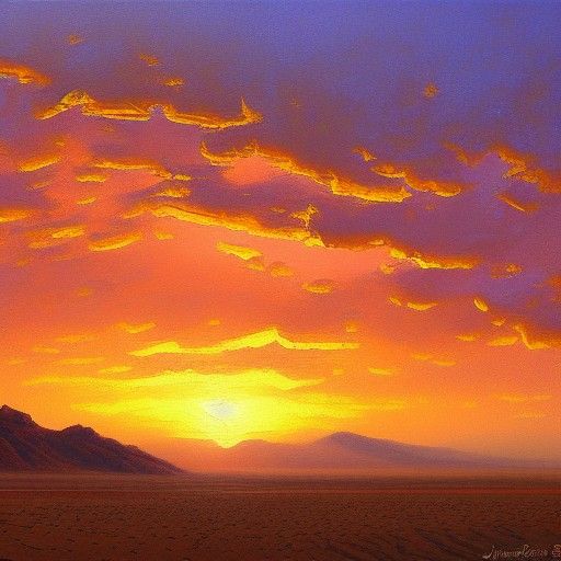 Desert Sunrise Oil Painting