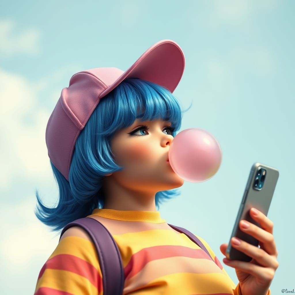 Violet Beauregarde in a Vibrant Pop Art Style