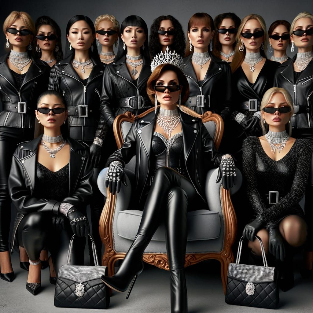 Diamond Crime Boss in Leather on Throne