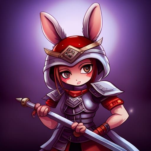 Rabbit Samurai Warrior in Detailed Armor