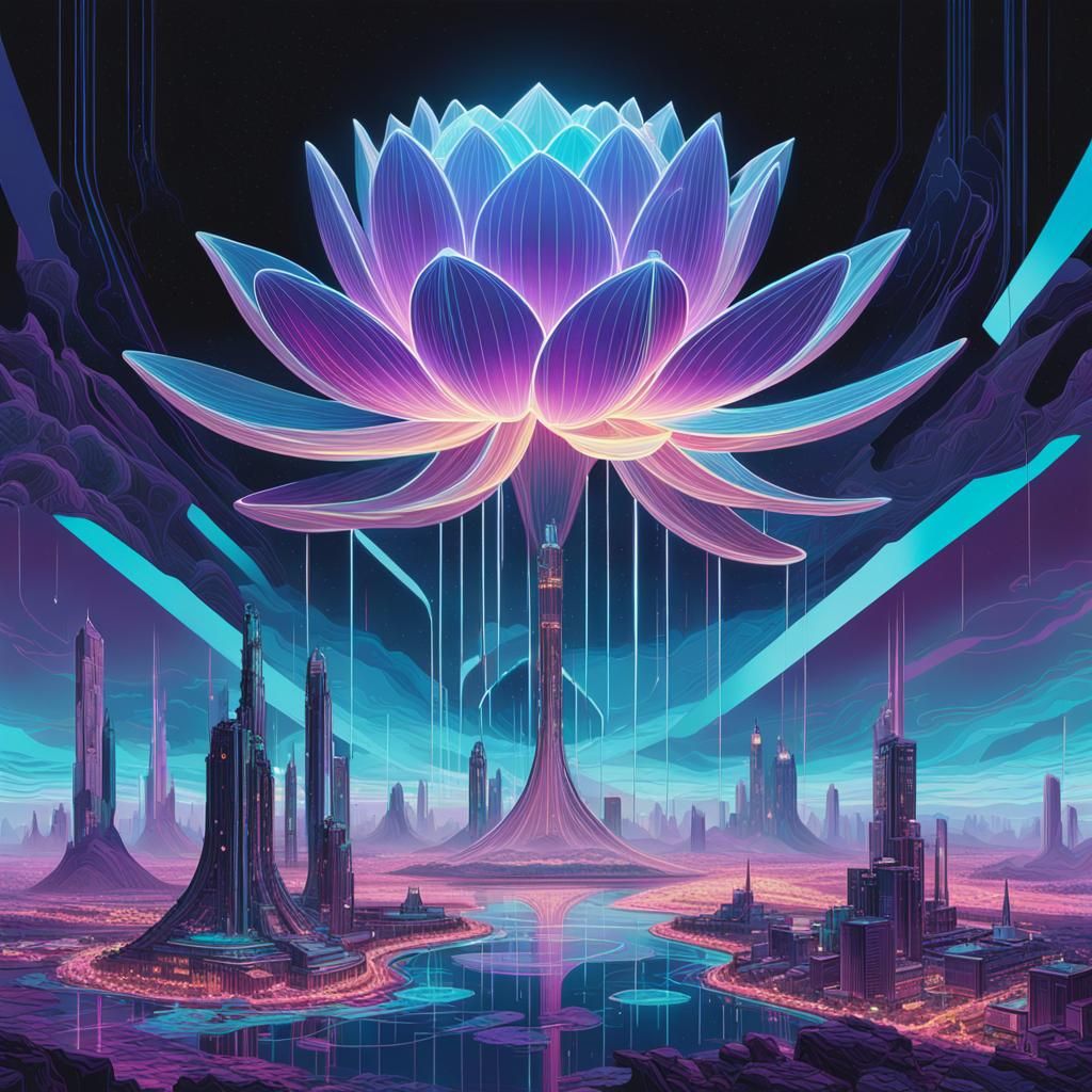 Celestial Lotus Flowers Release Shimmering Stardust