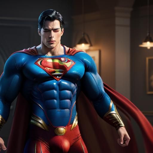 Superman hypnotized and enjoying it