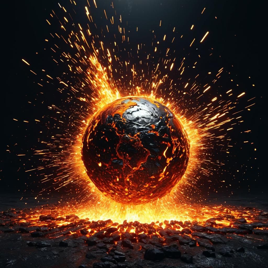 Dramatic World of Molten Metal and Fiery Sparks