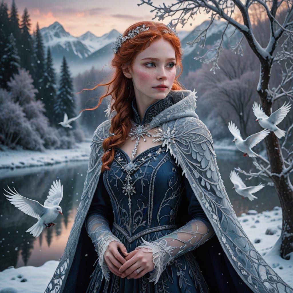 Majestic Ice Queen in Winter Wonderland