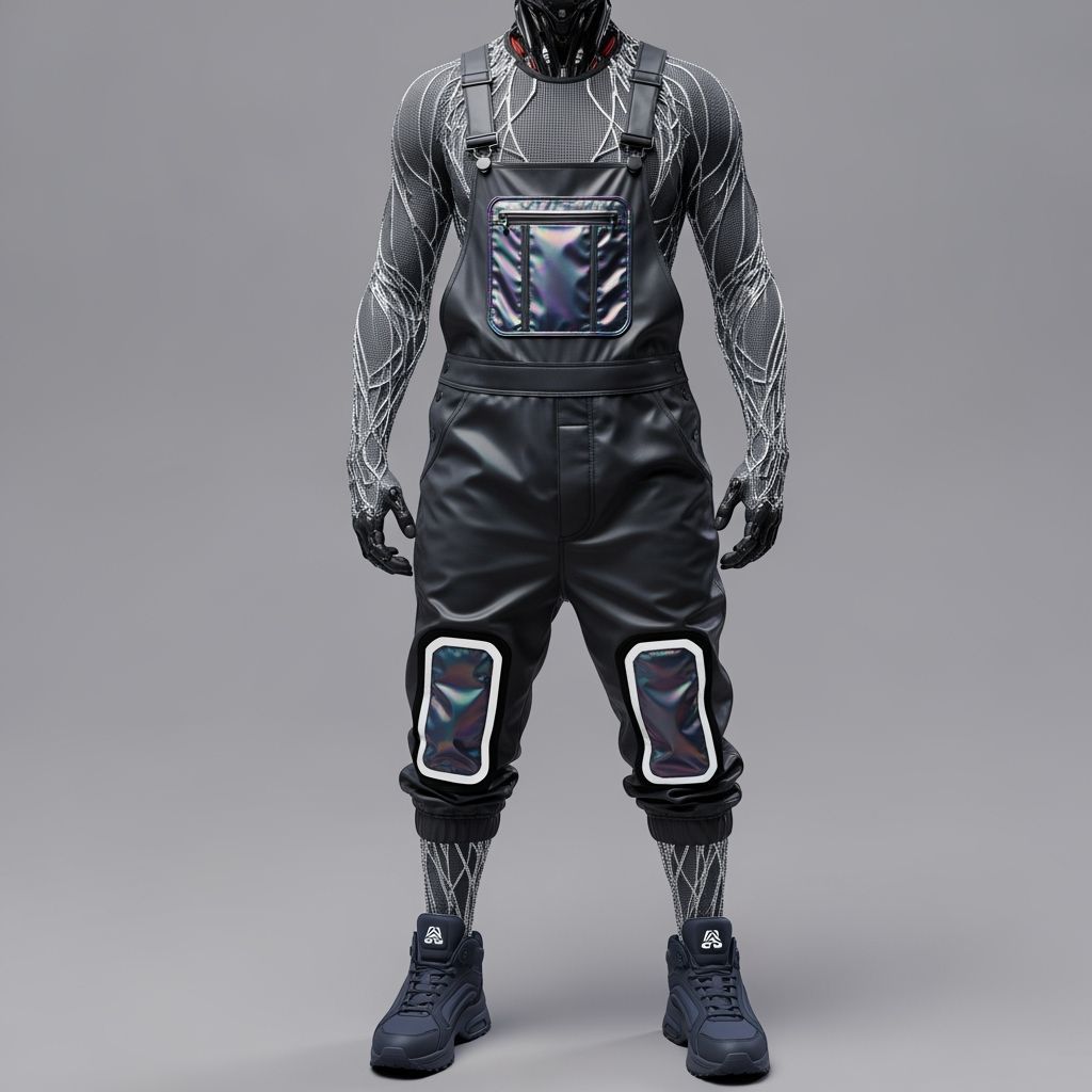 Cyberpunk Figure in High-Tech Outfit, Syd Mead Style