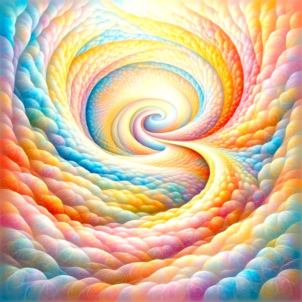 Ethereal Pastel Vortex in Shimmering Grids