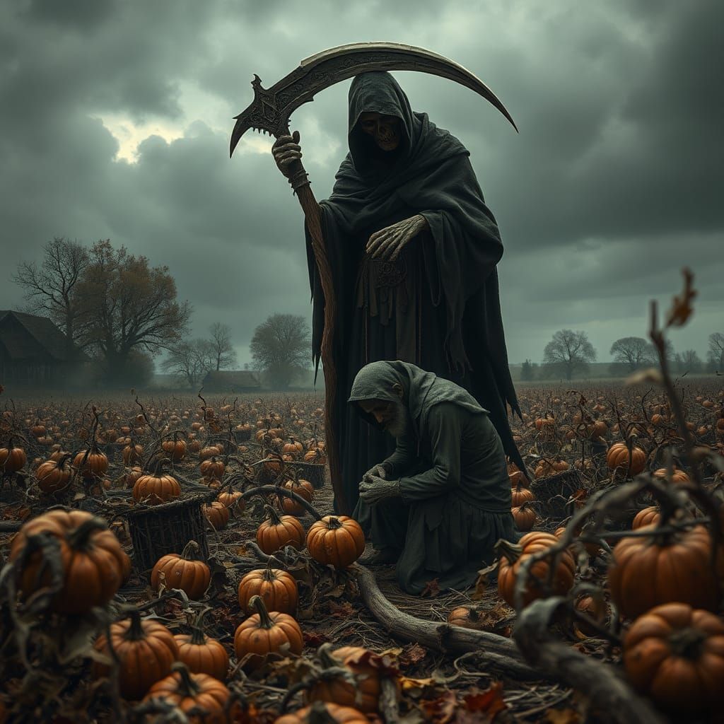 Grim Reaper's Harvest in Dark Fantasy Style