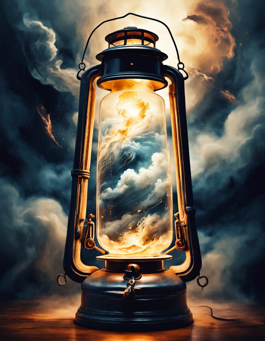 Storm cloud through lantern