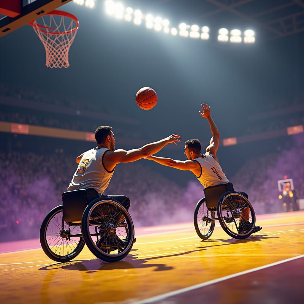Wheelchair Basketball Showdown in Dark Fantasy Arena