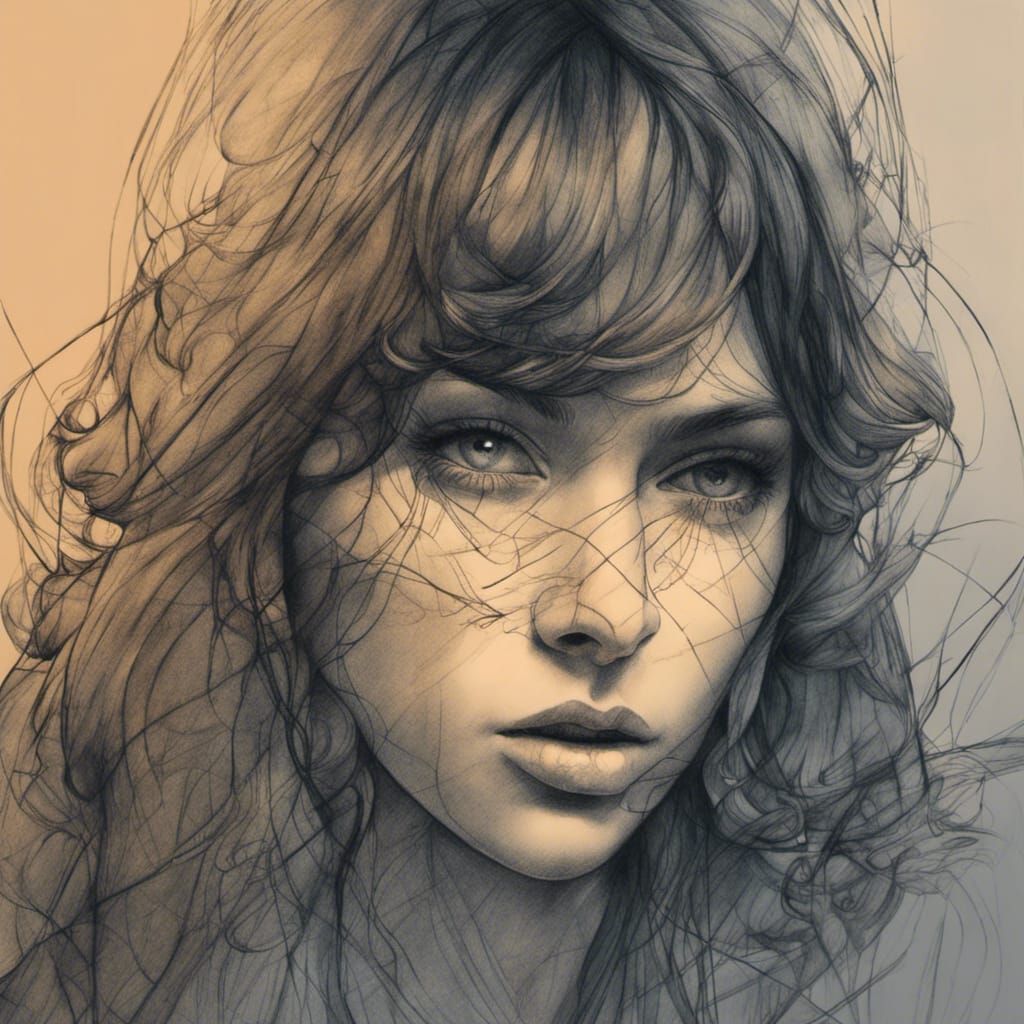 Hyperdetailed Pencil Sketch: A Hundred Beautiful Women